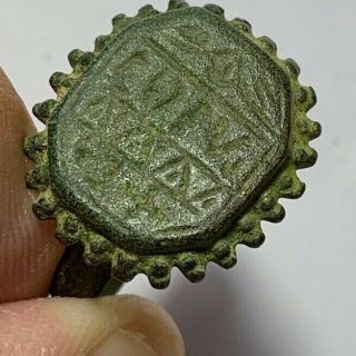 Detector Finds Ancient Roman Bronze Legionary Ring Marked Rare (inner 21mm)