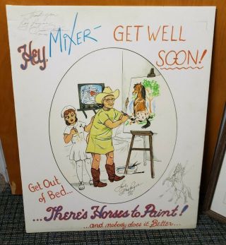Vintage Hand Signed Orren Mixer " Giant 28x23 Get Well Card From Fan Friend " 2001