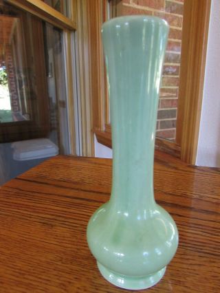 Vintage Napco Mid - Century ceramic Pottery Vase 6” Green 2