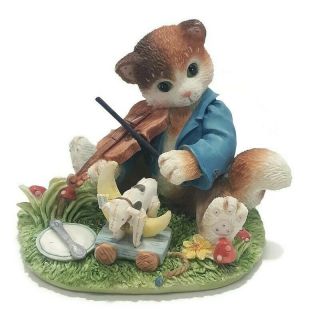 Calico Kittens Enesco 166456 Diddle Diddle The Cat And The Fiddle Cat Figure B7