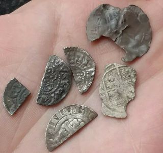 Medieval Silver Hammered Coins Cut Halfs & Quarter Metal Detecting Finds
