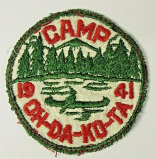 1941 Camp Oh - Da - Ko - Ta Patch Bsa Boy Scouts Of America