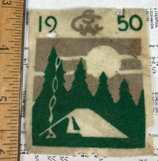 Boy Scout BSA 1950 Camp Sam Wood Felt Patch And Book Mark 2