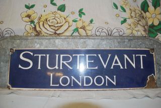 Vintage And Collectible Sturtevant London Enamel Sign