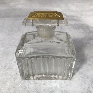 Vtg Glass Baccarat Guerlain France Perfume Bottle W/ Stopper Rectangle 3.  5”