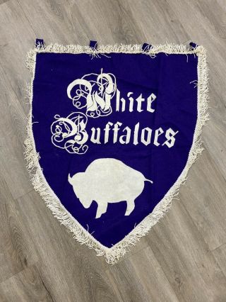 Vintage 1960s Hand Made White Buffaloes Patrol Flag Boy Scouts California Rare