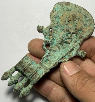 Rare Large Luristan Bronze War Ax - Decorated With Animals Ca 1000 - 700 Bc