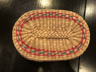 Vintage Sweetgrass Small Covered Basket with Lid Boho Wall 2