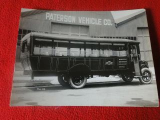 Vintage 1920s/1930s Linen Backed Paterson Vehicle Company Bus Photo D2c