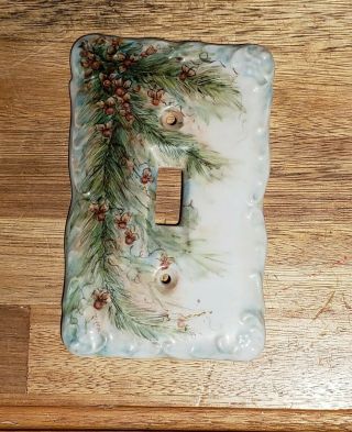 Vintage Hand Painted Ceramic Single Light Switch Wall Plate Cover