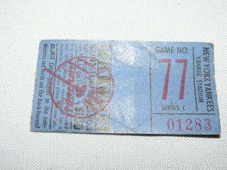 Vintage York Yankees Stadium Ticket Stub Game No.  77 Series C Rain Check