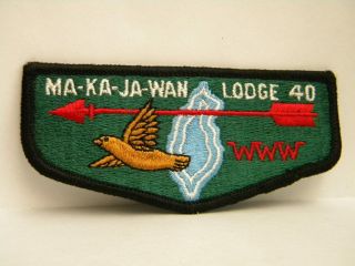 Vintage Boy Scout B.  S.  A Oa Lodge 40 Ma - Ka - Ja - Wan Flap 9577cc