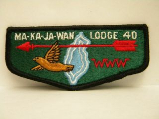 Vintage Boy Scout B.  S.  A OA Lodge 40 Ma - ka - ja - wan flap 9577CC 2