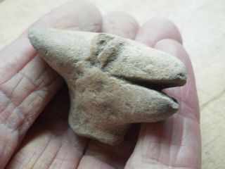 Rare Pre Columbian Mayan / Aztec Clay Great Figure Head B - 9