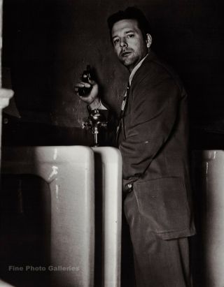 1986 Vintage Mickey Rourke Movie Actor Helmut Newton Urinal Gun Photo Art 11x14