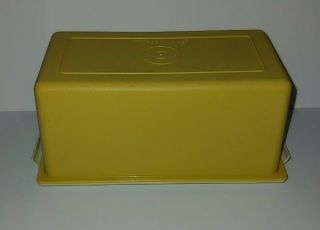 Tupperware 839 Vintage Harvest Gold 1 Pound Butter Dish With Ivory Base