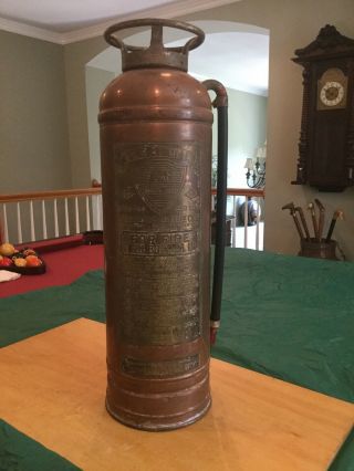 Antique Vintage Brass / Copper Fire Extingusher