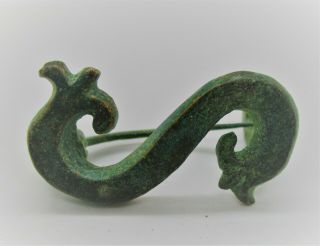 Detector Finds Ancient Viking Norse Bronze Double Serpent Brooch