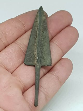 Museum Quality Roman Bronze Long Shot Arrowhead Circa 100 - 200 Ad 25,  7 Gr 96 Mm