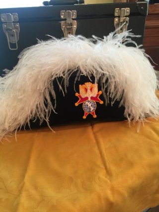 Knights Of Columbus 4th Degree White Ostrich Feather Chapeau With Carry Case