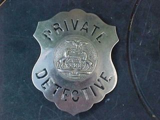 Vintage Obsolete Private Detective Badge Obsolete