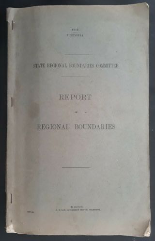 1944 Victoria Australia State Regional Boundaries Committee Report With 32 Maps