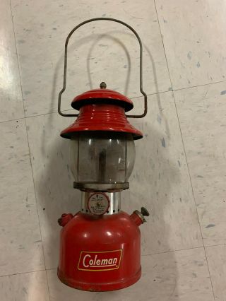 Vintage 1959 Coleman 200a Liquid Fuel Camping Lantern Red