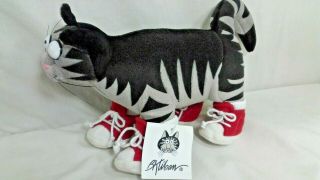 B Kliban Stuffed Cat Lace Up Red Tennis Shoes W/ Tags 7 " Vtg