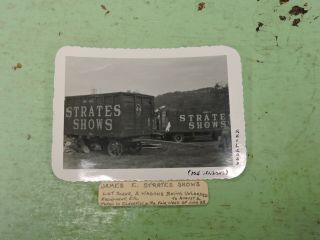 Circus Photo,  James E Strates Shows,  2 Wagons Being Unloaded,  Clearfield,  Pa.