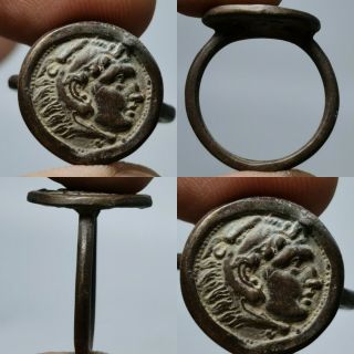 Brass Ring Old Bronze Alexander The Great Coin 65