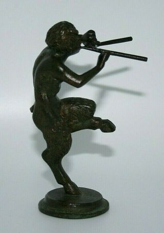 Vintage Bronze Pan - Greek God Of The Forest - Statue Playing Flutes