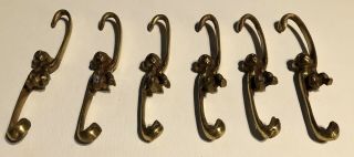 Vintage Mid Century Brass Hanging Monkey Hooks Hangers Hardware 6 Monkeys