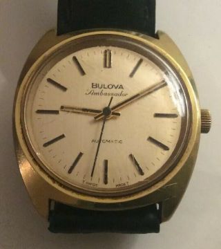 Gents Vintage Bulova Ambassador Automatic Mechanical Gold Plate Watch