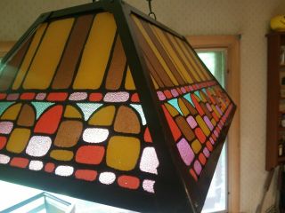 VINTAGE GLASS POOL TABLE KITCHEN ISLAND HANGING LIGHT SHADE ☆VERY RETRO ☆ 2