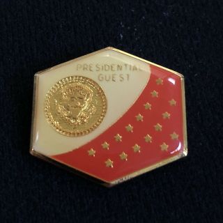 Usss Secret Service Presidential Guest Hard Pin Red In Color Ronald Reagan Era
