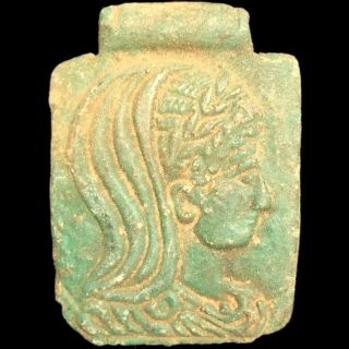 Rare Roman Period Bronze AppliquÉ With Bust - 200 - 400 Ad (14)