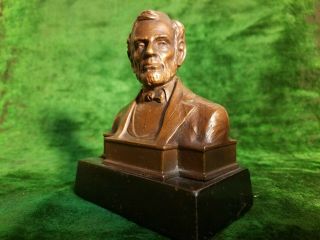 Vintage Abraham Lincoln Bronze Metal Bust,  Signed A.  Dlouhy,  Sliger 