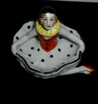 Vintage Piano Figurine Pin Dish Lady With Open Dress