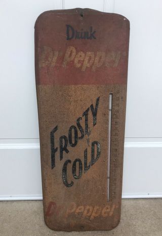 1950’s Vintage Drink Dr Pepper Frosty Cold Thermometer,  Bulb/tube