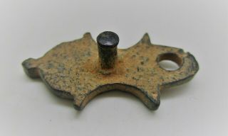 DETECTOR FINDS ANCIENT VIKING BRONZE AMULET WITH DRAGON MOTIFS WEARABLE 3