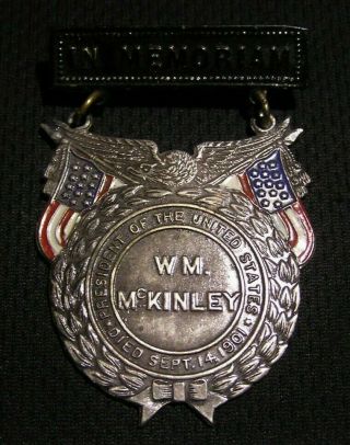1901 William Mckinley " In Memoriam " Memorial Medal - President Assassination