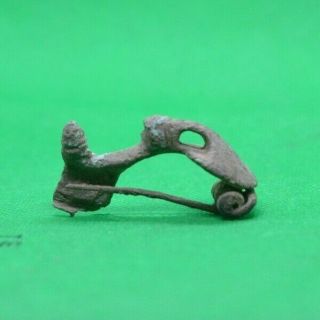 Intact Ancient Roman Bronze Dolphin Fibula Brooch - 100/300 Ad