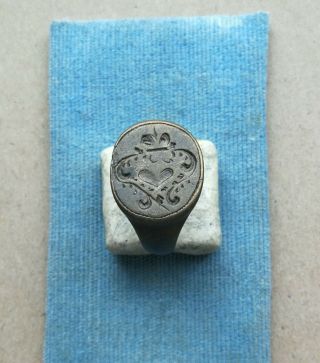 Ancient Viking Bronze Fabulous Status Ring Runic Ornament Very Rare