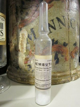 Vintage Nembutal Large Ampule Abbott Labs Pharmacy Pentobarbital Bottle