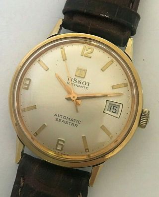 Vintage Tissot Visodate Seastar Swiss Automatic Mens Watch Asymmeric Date C.  784