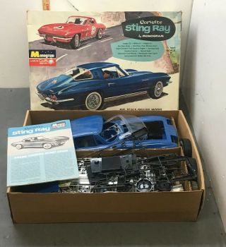 1965 Monogram Corvette Stingray Model 1:8 Scale W/box As Found
