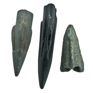 3 Authentic Ancient Roman Or Greek Arrow Heads Spear Point Artifact Europe Old