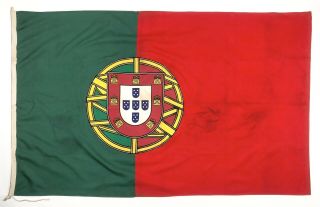 Vintage Sewn Cloth Portugal Flag Nautical Old Boat Fabric Portuguese Bandiera