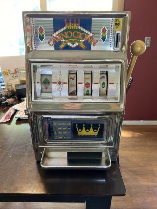 Vintage Casino Crown Toy Slot Machine - Waco - 25 Cent Operated -