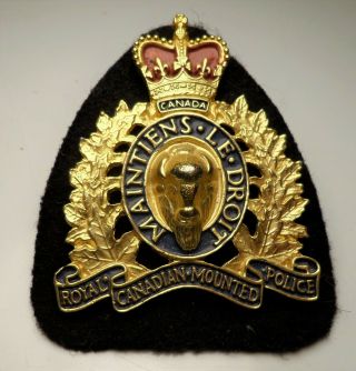 Obsolete Royal Canadian Mounted Police Rcmp Grc Police Uniform Cap Hat Badge